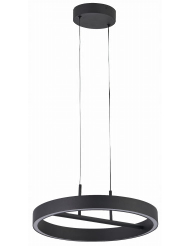 Lampa wisząca Coltrain RING LED czarna z regulacją wysokości i zmiennym kolorem światła do salonu i sypialni
