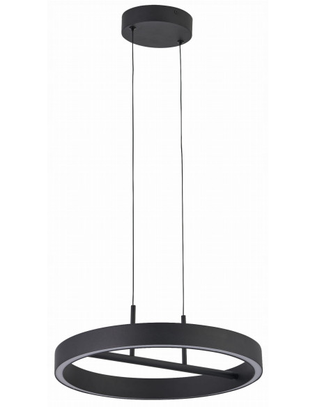 Lampa wisząca Coltrain RING LED czarna z regulacją wysokości i zmiennym kolorem światła do salonu i sypialni