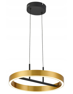 Lampa wisząca LED Ring Coltrain - złoto-czarna elegancja dla nowoczesnych wnętrz biurowych i kuchennych