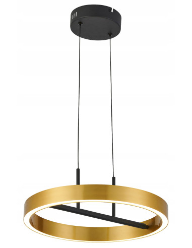 Lampa wisząca LED Ring Coltrain - złoto-czarna elegancja dla nowoczesnych wnętrz biurowych i kuchennych