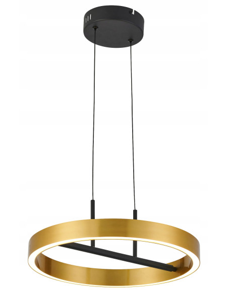 Lampa wisząca LED Ring Coltrain - złoto-czarna elegancja dla nowoczesnych wnętrz biurowych i kuchennych