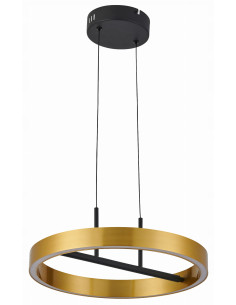 Lampa wisząca LED Ring Coltrain - złoto-czarna elegancja dla nowoczesnych wnętrz biurowych i kuchennych 2