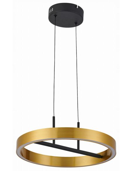 Lampa wisząca LED Ring Coltrain - złoto-czarna elegancja dla nowoczesnych wnętrz biurowych i kuchennych