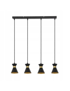 Lampa sufitowa BREDA w stylu nowoczesnym z czarnymi stożkami i złotymi akcentami – elegancja do każdego wnętrza. 2