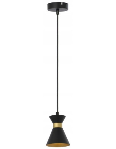 Lampa stołowa BREDA w kolorze czarno-złotym, elegancka i nowoczesna, wysokość 120 cm, E14, 40W, do biura i salonu.
