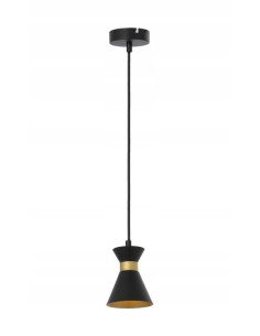 Lampa stołowa BREDA w kolorze czarno-złotym, elegancka i nowoczesna, wysokość 120 cm, E14, 40W, do biura i salonu. 2
