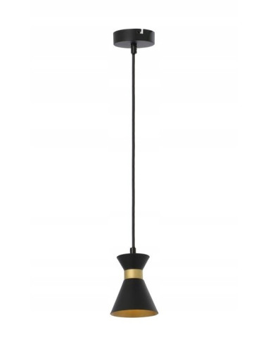 Lampa stołowa BREDA w kolorze czarno-złotym, elegancka i nowoczesna, wysokość 120 cm, E14, 40W, do biura i salonu.