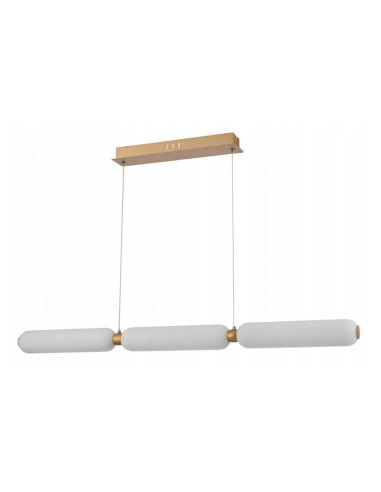 Lampa wisząca Catkin LED z metalowymi akcentami w złocie - nowoczesne oświetlenie do jadalni i salonu