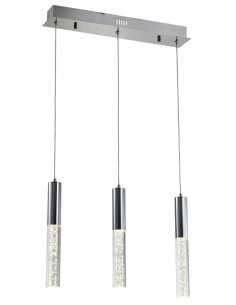 Lampa wisząca NEDA - eleganckie oświetlenie LED z podświetlanymi bąbelkami w nowoczesnym stylu srebrnym