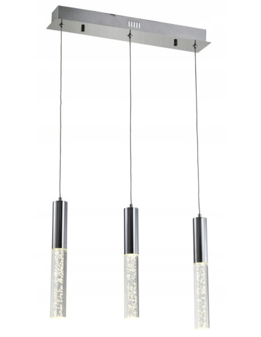 Lampa wisząca NEDA - eleganckie oświetlenie LED z podświetlanymi bąbelkami w nowoczesnym stylu srebrnym