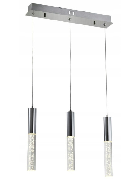 Lampa wisząca NEDA - eleganckie oświetlenie LED z podświetlanymi bąbelkami w nowoczesnym stylu srebrnym