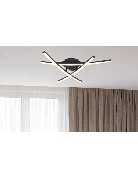 Nowoczesny plafon LED Oren w kolorze czarnym z 3 źródłami światła - eleganckie oświetlenie do każdego wnętrza.