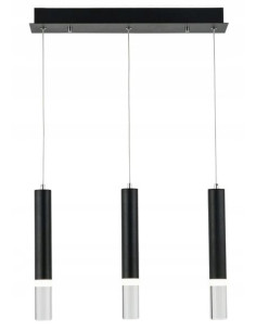 Lampa sufitowa Gwen 3-punktowa LED, czarna, minimalistyczna do kuchni i jadalni, elegancki design.