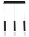 Lampa sufitowa Gwen 3-punktowa LED, czarna, minimalistyczna do kuchni i jadalni, elegancki design.