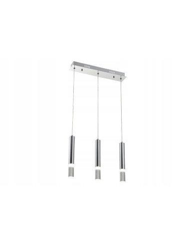 Lampa wisząca GWEN w stylu industrialnym, chromowany cylinder LED, idealna do biura, jadalni i korytarza.