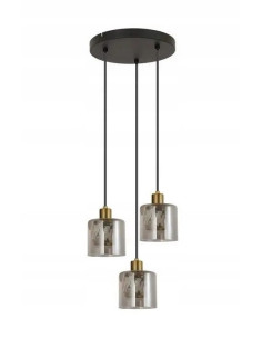 Lampa wisząca Elmo 3-płomienna w stylu glamour z czarnym wykończeniem do nowoczesnych wnętrz, E14, 120 cm