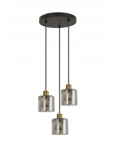 Lampa wisząca Elmo 3-płomienna w stylu glamour z czarnym wykończeniem do nowoczesnych wnętrz, E14, 120 cm