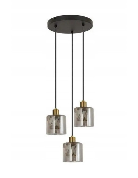 Lampa wisząca Elmo 3-płomienna w stylu glamour z czarnym wykończeniem do nowoczesnych wnętrz, E14, 120 cm