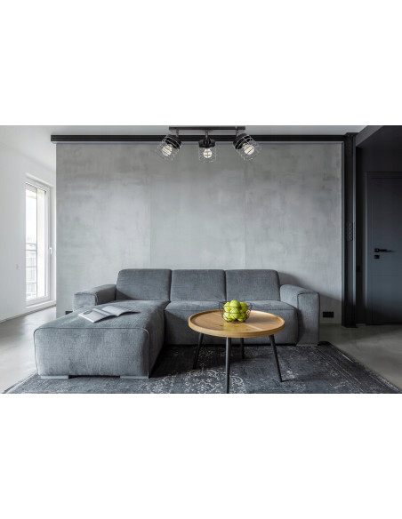 Nowoczesna lampa sufitowa RASTI w stylu loft, 3-punktowa, srebrna z kloszami koszykowymi, idealna do wnętrz industrialnych