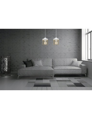 Regulowana lampa wisząca RASTI w stylu industrialnym - doskonała do kuchni i salonu, dostępna w czterech kolorach.