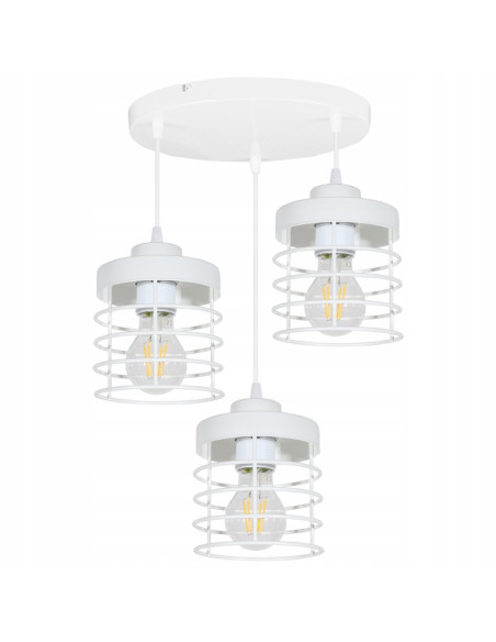 Lampa wisząca industrialna RASTI, czarna, 3-punktowa, regulowana, nowoczesne oświetlenie do kuchni i jadalni