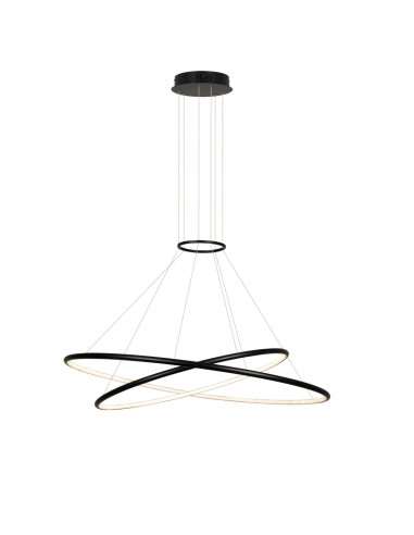 Nowoczesna czarna lampa wisząca LED Halifax z regulacją barwy światła - elegancki akcent do każdego wnętrza