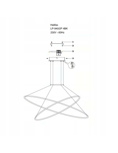 Nowoczesna czarna lampa wisząca LED Halifax z regulacją barwy światła - elegancki akcent do każdego wnętrza