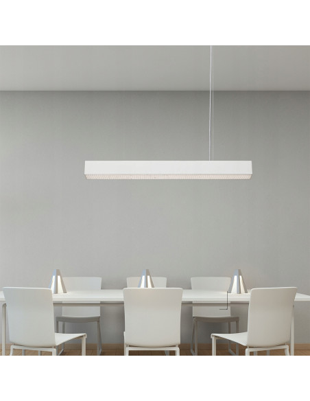 Lampa sufitowa LED CCT Mira M w białym aluminium z regulowanym oświetleniem i nowoczesnym designem plastrów miodu