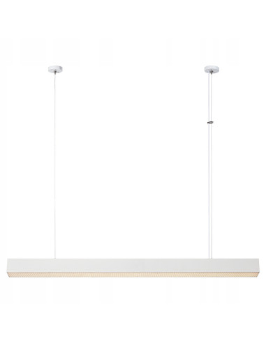 Lampa sufitowa LED Mira L CCT 120 cm, regulacja barwy, elegancka biała aluminiowa, do biura i domu