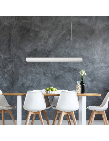 Lampa sufitowa LED Mira L CCT 120 cm, regulacja barwy, elegancka biała aluminiowa, do biura i domu