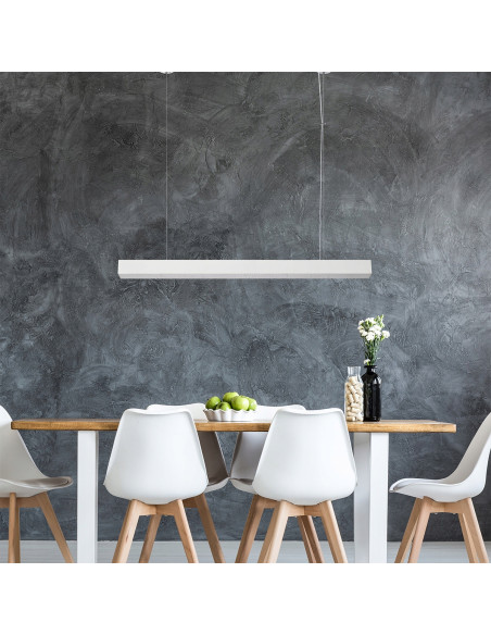 Lampa sufitowa LED Mira L CCT 120 cm, regulacja barwy, elegancka biała aluminiowa, do biura i domu