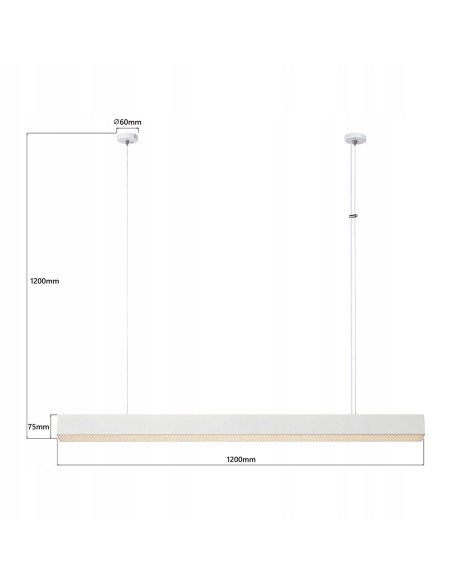 Lampa sufitowa LED Mira L CCT 120 cm, regulacja barwy, elegancka biała aluminiowa, do biura i domu