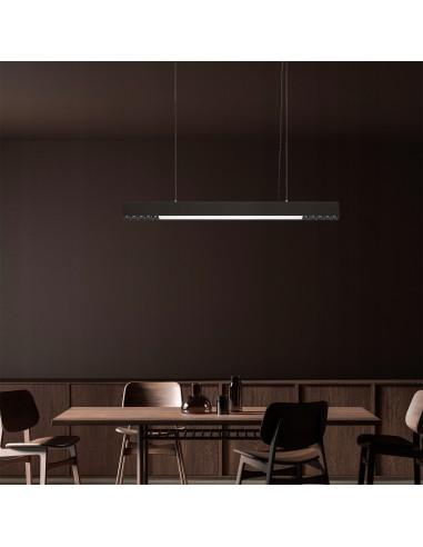 Lampa sufitowa LED Cali M prostokątna, czarna, regulowana, z aplikacją Tuya Smart, zmienna barwa światła 32W.