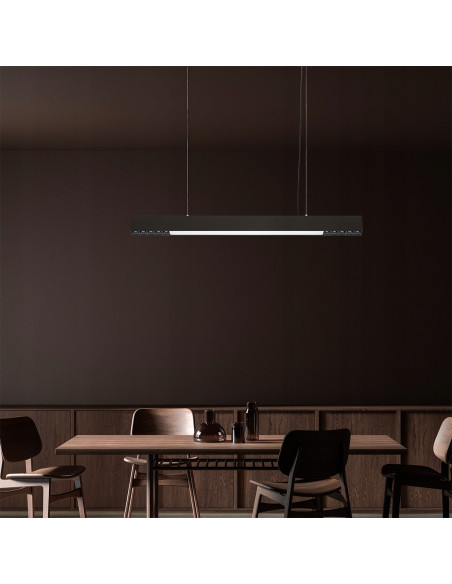 Lampa sufitowa LED Cali M prostokątna, czarna, regulowana, z aplikacją Tuya Smart, zmienna barwa światła 32W.