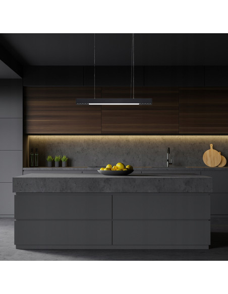 Lampa sufitowa LED Cali M prostokątna, czarna, regulowana, z aplikacją Tuya Smart, zmienna barwa światła 32W.