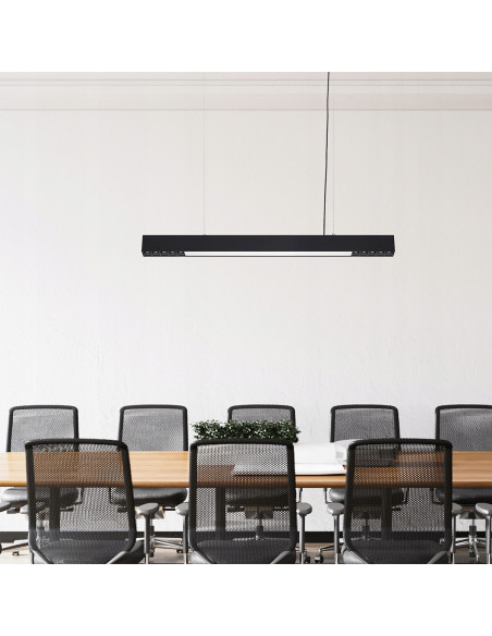 Lampa sufitowa LED Cali M prostokątna, czarna, regulowana, z aplikacją Tuya Smart, zmienna barwa światła 32W.