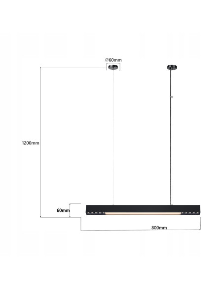 Lampa sufitowa LED Cali M prostokątna, czarna, regulowana, z aplikacją Tuya Smart, zmienna barwa światła 32W.