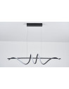 Nowoczesna lampa wisząca LED Serpent w kształcie spirali, czarna, 90cm, idealna do jadalni, kuchni i biura.