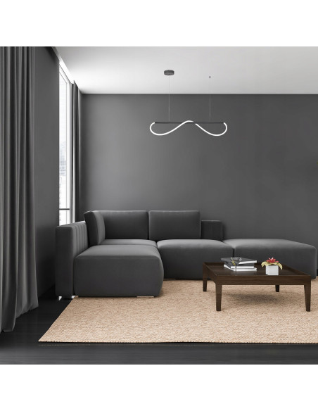 Elegancka czarna lampa wisząca Meleca S 100cm z LED - nowoczesne oświetlenie do biura i stylowego wnętrza