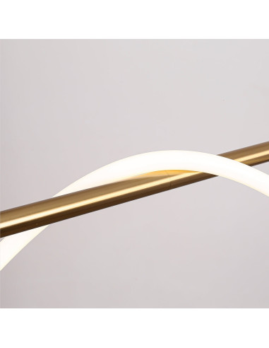 Lampa LED Meleca w złotym wykończeniu – nowoczesna elegancja z regulacją barwy światła dla stylowych wnętrz.