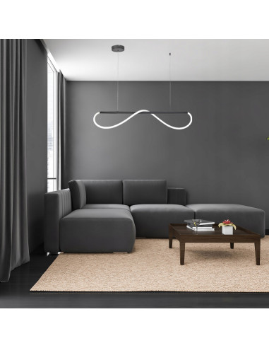 Lampa LED Meleca M 160 cm czarna z regulacją barwy światła – nowoczesny akcent do każdego wnętrza