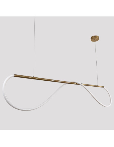 Lampa LED Meleca w złotym wykończeniu – nowoczesna elegancja z regulacją barwy światła dla stylowych wnętrz.