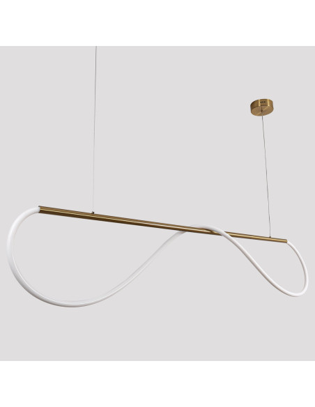 Lampa LED Meleca w złotym wykończeniu – nowoczesna elegancja z regulacją barwy światła dla stylowych wnętrz.