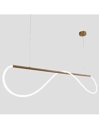 Lampa LED Meleca w złotym wykończeniu – nowoczesna elegancja z regulacją barwy światła dla stylowych wnętrz.