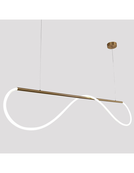 Lampa LED Meleca w złotym wykończeniu – nowoczesna elegancja z regulacją barwy światła dla stylowych wnętrz.