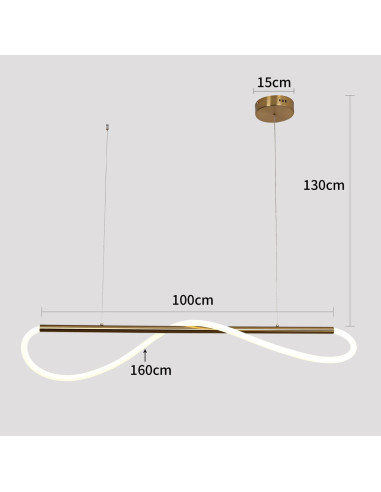 Elegancka czarna lampa wisząca Meleca S 100cm z LED - nowoczesne oświetlenie do biura i stylowego wnętrza