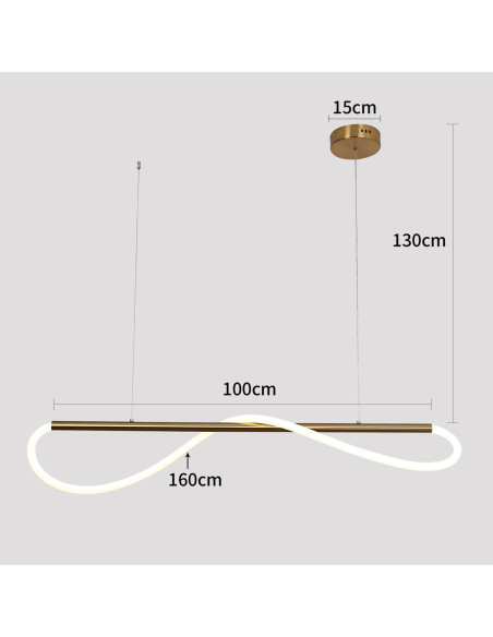 Elegancka czarna lampa wisząca Meleca S 100cm z LED - nowoczesne oświetlenie do biura i stylowego wnętrza