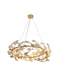 Lampa wisząca BOTANIKA WAVE w złoto-białym stylu z liśćmi Ginkgo - elegancja do salonu, sypialni i biura 2