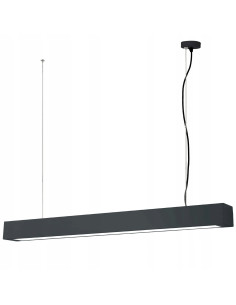 Nowoczesna lampa wisząca LED IBROS w czerni, metalowa, 158 cm - elegancja dla salonu i biura