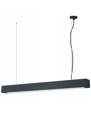 Nowoczesna lampa wisząca LED IBROS w czerni, metalowa, 158 cm - elegancja dla salonu i biura